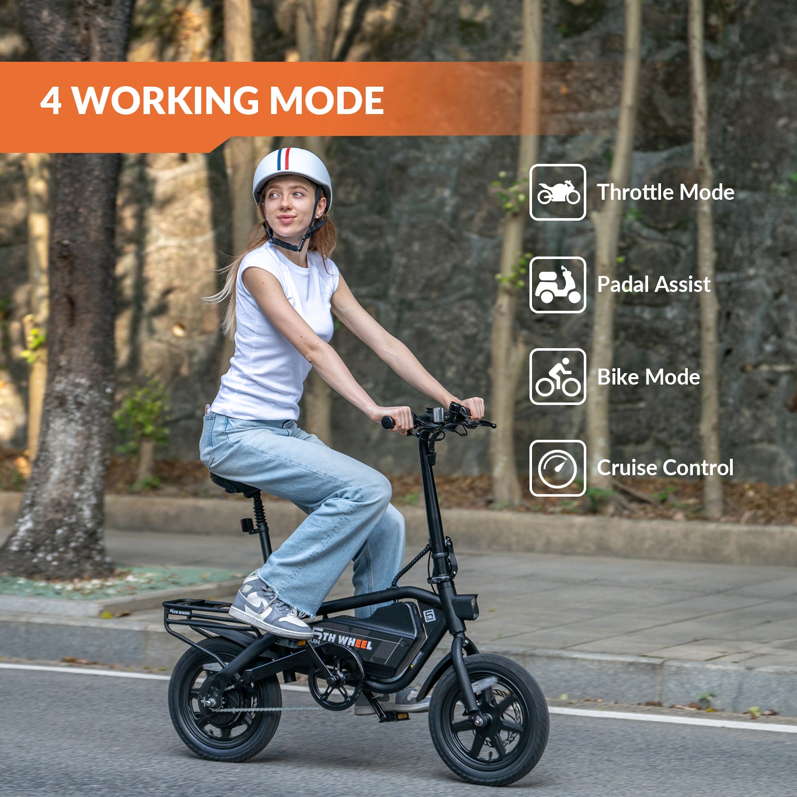 5TH WHEEL Transit Electric Bicycle for Adults and Teens | Folding and Portable