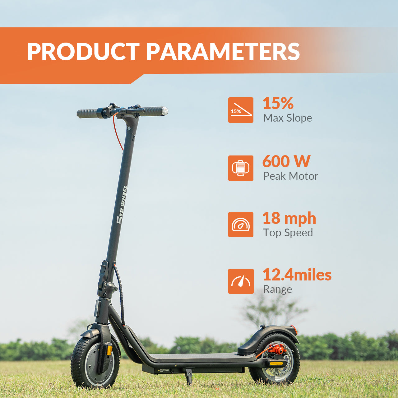 5THWHEEL V20 Pro Electric Scooter with Turn Signals | 350W Motor, 18 Mph, 10" Tires