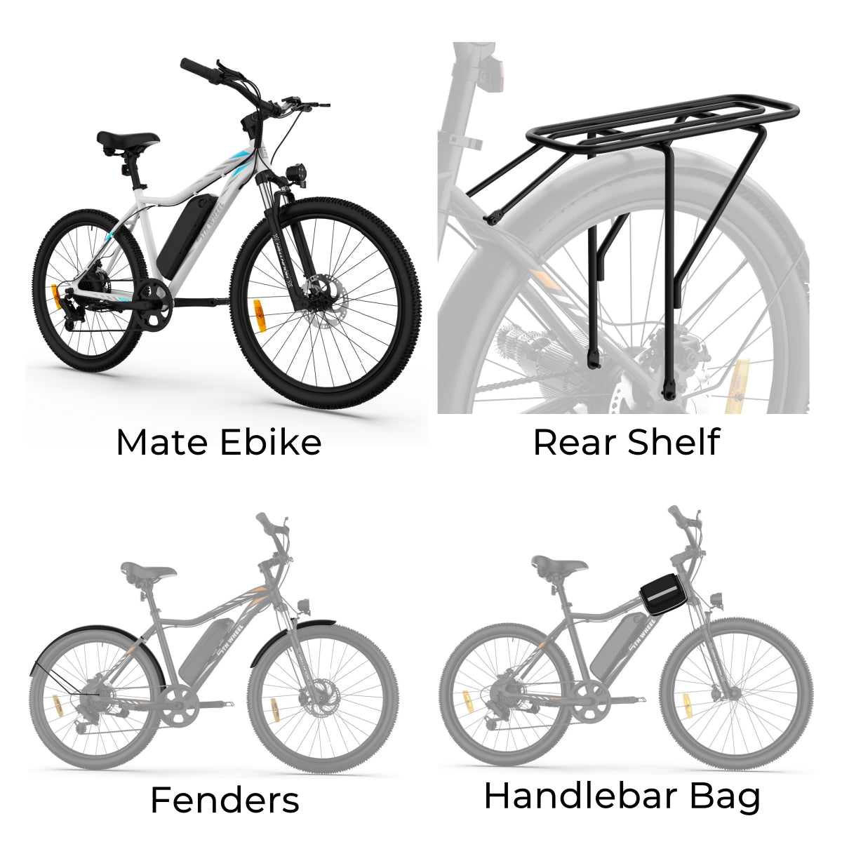 5TH WHEEL Mate Electric Bike | 1000W Peak Motor, 7-Speed, 468WH Removable Battery