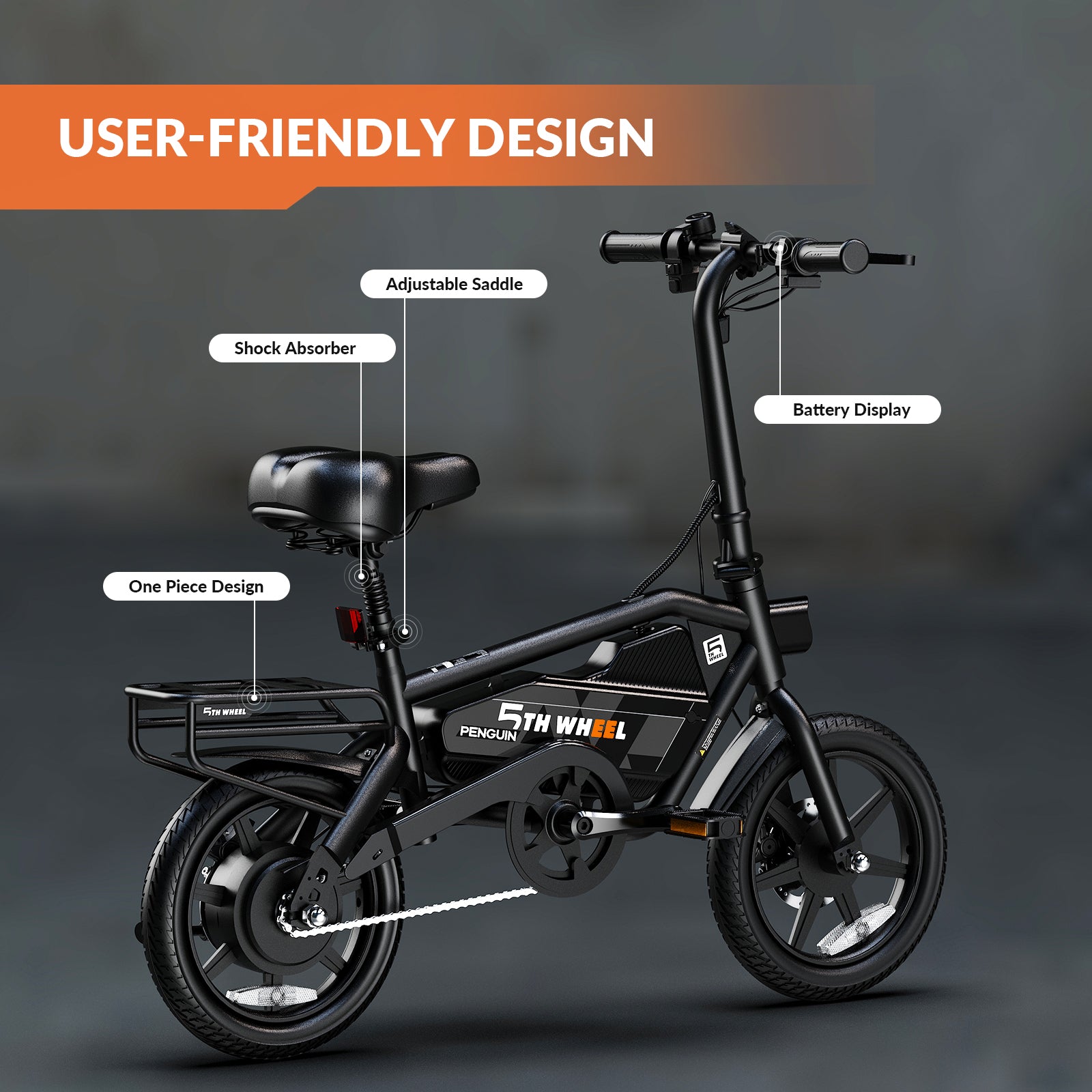 5TH WHEEL Transit Electric Bicycle for Adults and Teens | Folding and Portable