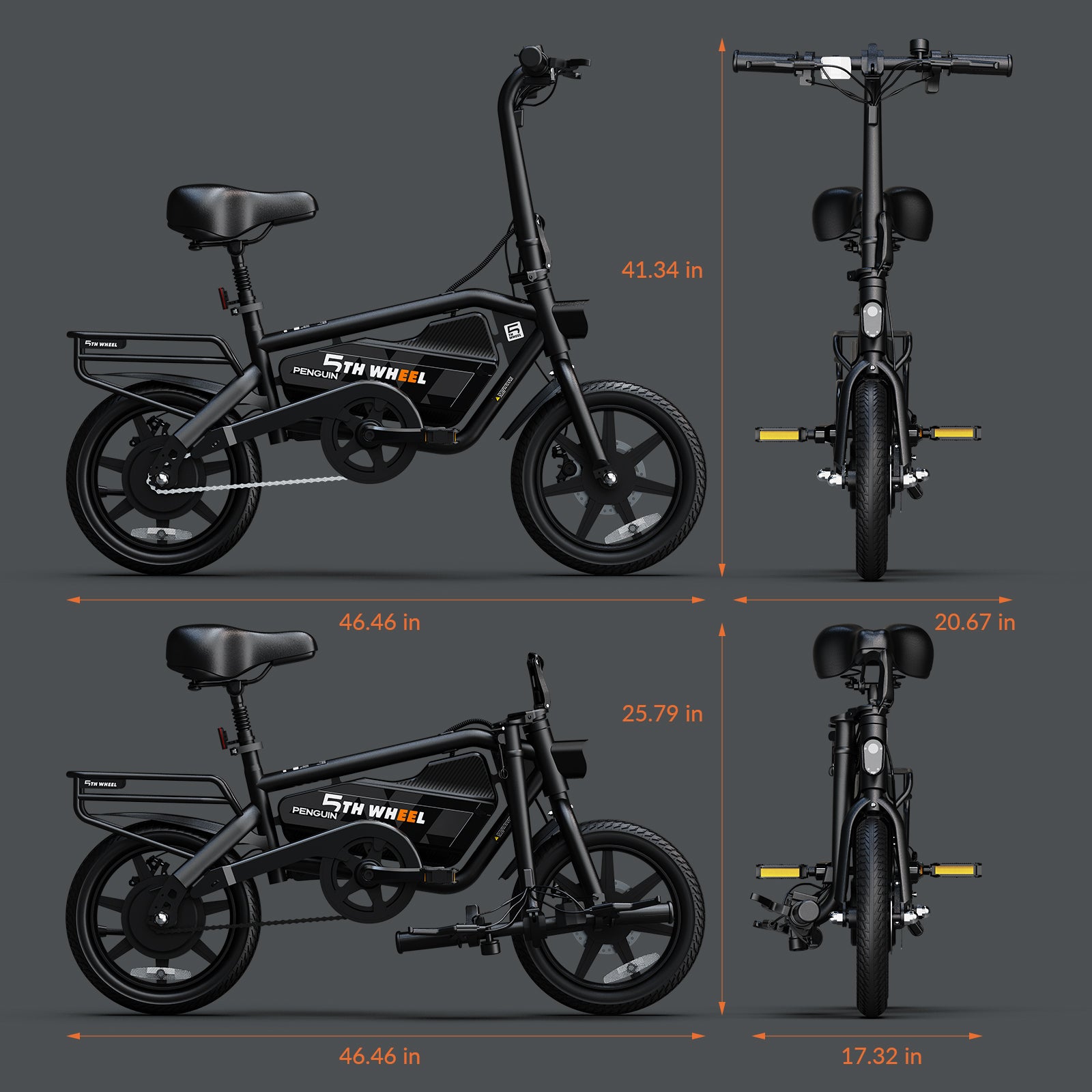 5TH WHEEL Transit Electric Bicycle for Adults and Teens | Folding and Portable