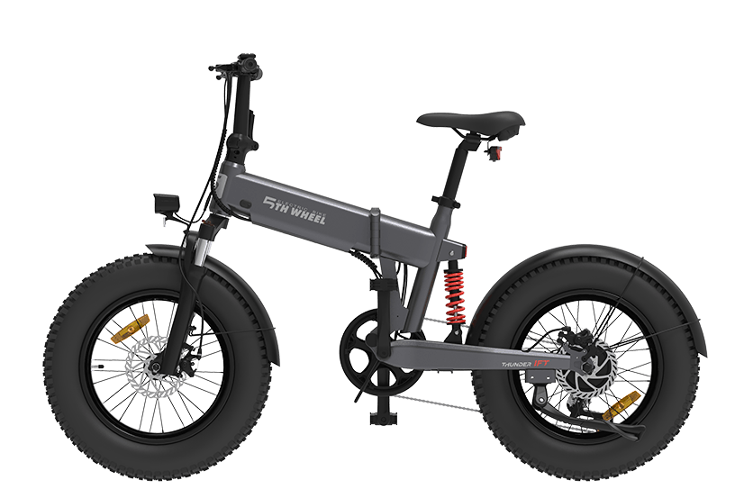  5TH WHEEL Bicicleta eléctrica Thunder 2, rango de 50 millas y  20 MPH, motor pico de 700 W, batería extraíble de 36 V 10.4 AH y bicicletas  eléctricas plegables de 6